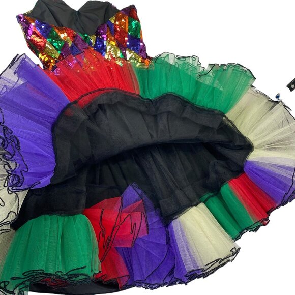 Vtg 80s J Reynolds Womens Formal Dress | 5/6 | Rainbow Sequins | 80s Valley Girl - Picture 6 of 10